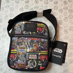 Loungefly Star Wars Comic Print Messenger Bag - Black and Multicolor